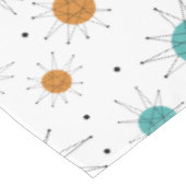 Türkis Orange Sternexplosion Mitte Jahrhundert Mus Tischdecke (Schrägansicht)