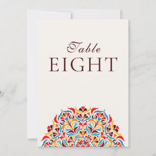 Türkis Orange Whimsical Florales Hochzeitstisch Nu Einladung