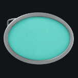 Türkis Ovale Gürtelschnalle<br><div class="desc">Die solide Farbe Türkis von HTML-Ruhm.</div>
