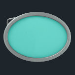 Türkis Ovale Gürtelschnalle<br><div class="desc">Die solide Farbe Türkis von HTML-Ruhm.</div>