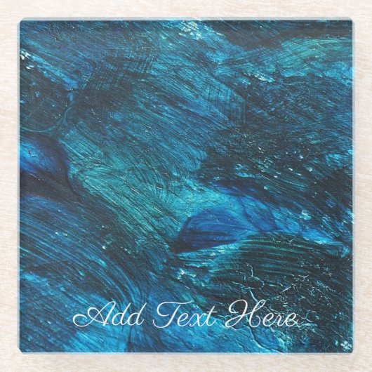 Türkis Paint Sparkle Glasuntersetzer (Vorderseite)