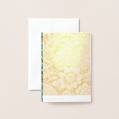 Türkis Paisley Floral Pattern Folienkarte (Rückseite mit Umschlag)