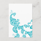 Türkis Paisley Peacock Chic Hochzeitsempfang Begleitkarte (Rückseite)