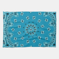 Türkis-Paisley-Westernbandana-Schal-Druck