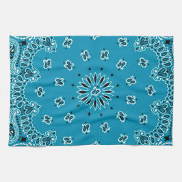 Türkis-Paisley-Westernbandana-Schal-Druck Handtuch
