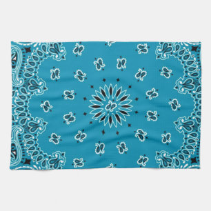 Türkis-Paisley-Westernbandana-Schal-Druck Handtuch