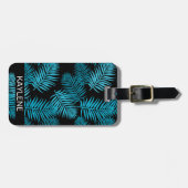 Türkis Palm Blätter Personalisiert Gepäckanhänger (Vorderseite horizontal)