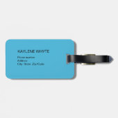 Türkis Palm Blätter Personalisiert Gepäckanhänger (Rückseite horizontal)