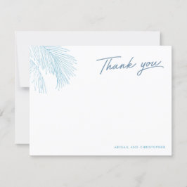 Türkis-Palm-Blätter Tropical Beach Dankeskarte