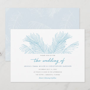 Türkis-Palm-Blätter Tropical Beach Hochzeit Einladung