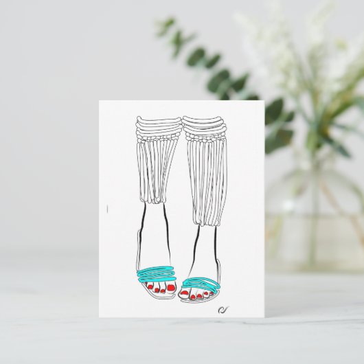 Türkis-Pantoffel Postkarte (Stehend Vorderseite)