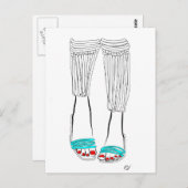 Türkis-Pantoffel Postkarte (Vorne/Hinten)