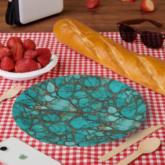Türkis Pappteller (Picknick)