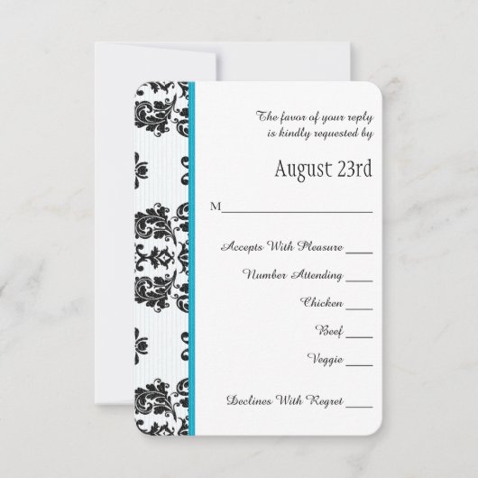 Türkis Pariser Eiffelturm UAWG Wedding Card RSVP Karte (Vorderseite)