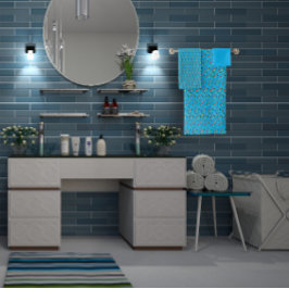 Türkis Pattern Mini-Wildblume Badhandtuch Set