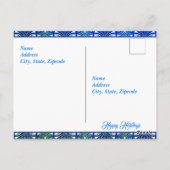 Türkis Peace & Freude Weihnachten Postkarte (Rückseite)