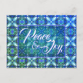 Türkis Peace & Freude Weihnachten Postkarte (Vorderseite)