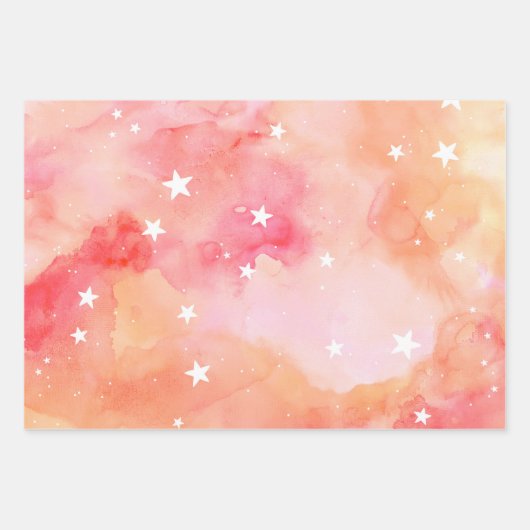 Türkis Peach Blossom Farbenfrohe Himmelsgeschichte Geschenkpapier Set (Vorderseite 3)