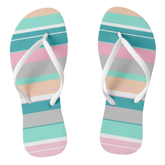 Türkis Peach Funky Flip Flops Badesandalen (Fußbett)