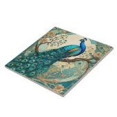 Türkis Peacock Bird Kunst, Dichtung und Musik Fliese (Seite)