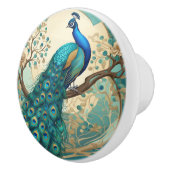 Türkis Peacock Bird Kunst, Dichtung und Musik Keramikknauf (Rechts)