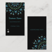 Türkis Pearl Mandala Business Card 2 Visitenkarte (Vorne/Hinten)