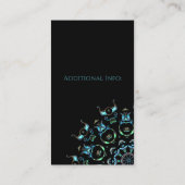 Türkis Pearl Mandala Business Card 2 Visitenkarte (Rückseite)