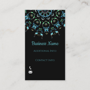Türkis Pearl Mandala Business Card 2 Visitenkarte