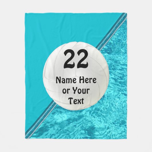 Türkis-personalisierte Volleyball-Fleece-Decke Fleecedecke (Vorderseite)