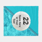 Türkis-personalisierte Volleyball-Fleece-Decke Fleecedecke (Vorderseite (Horizontal))