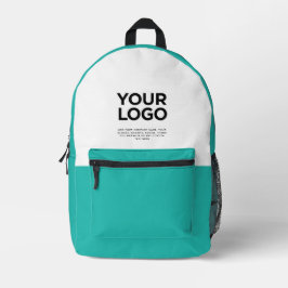 Türkis | Personalisiertes Firmenlogo und Text Bedruckter Rucksack