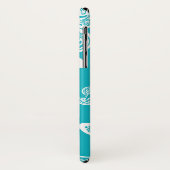 Türkis-Pfau-Blumenpaisley-elegantes stilvolles Case-Mate iPhone Hülle (Hinten/Links)