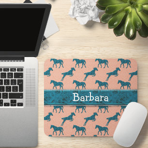 Türkis-Pferd personalisiert Mousepad