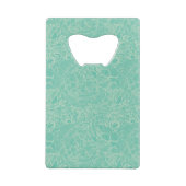 Türkis-Pfingstrosen-Muster Geldbeutel Flaschenöffner (Rückseite)