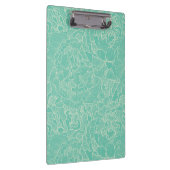 Türkis-Pfingstrosen-Muster Klemmbrett (Rechts)