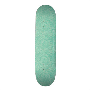 Türkis-Pfingstrosen-Muster Skateboard