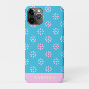 Türkis Pink Blume Boho Muster Personalisiert Case-Mate iPhone Hülle