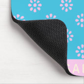 Türkis Pink Blume Boho Muster Personalisiert Mousepad (Ecke)