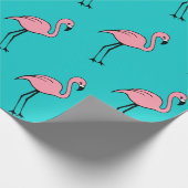Türkis Pink Flamingo Geschenkpapier (Ecke)