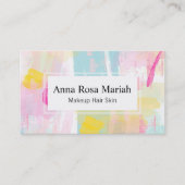 *~ Türkis Pink Gelbe Abstrakte Pastellfarben Moder Visitenkarte (Vorderseite)