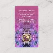 Türkis Pink Lila Yin Yang Holistic Yoga Visitenkarte (Rückseite)