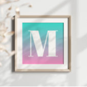 Türkis Pink Ombre Poster