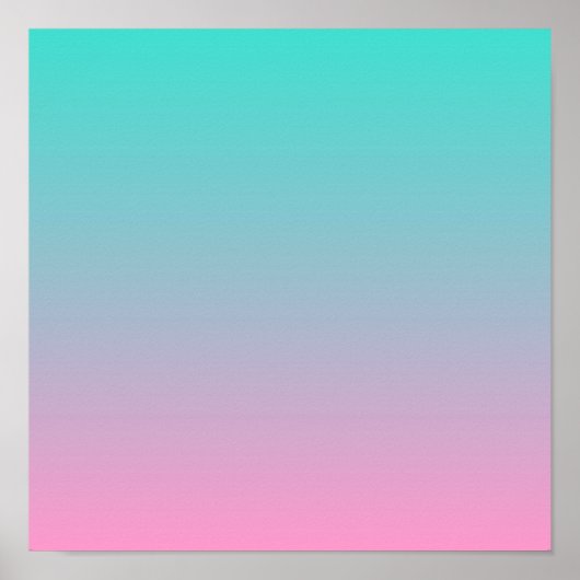 Türkis Pink Ombre Poster (Vorne)