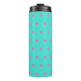 Türkis pink Polka Dots Thermosbecher