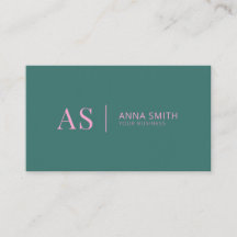 Türkis Pink Stilvolle Monogram Moderne