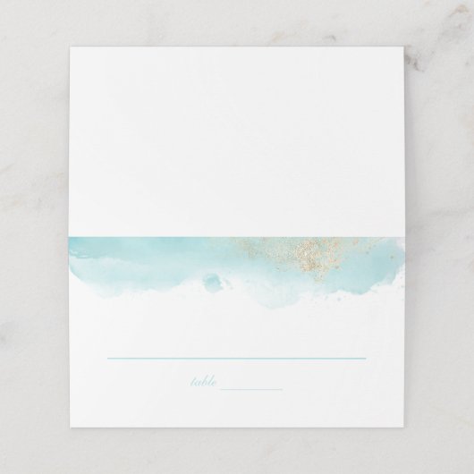 Türkis Platzkarte (Außenseite Aufgefaltet)