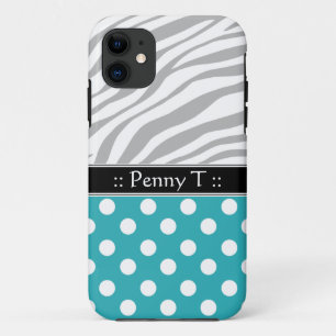 Türkis Polka Dot Fade Zebra Print iPhone 5 Fall Case-Mate iPhone Hülle
