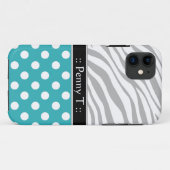 Türkis Polka Dot Fade Zebra Print iPhone 5 Fall Case-Mate iPhone Hülle (Rückseite (Horizontal))