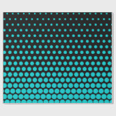 Türkis Polka Dot Modernes Schwarz Geschenkpapier (Flach)