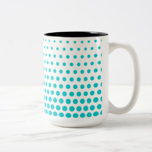 Türkis Polka Dots Modern White Zweifarbige Tasse